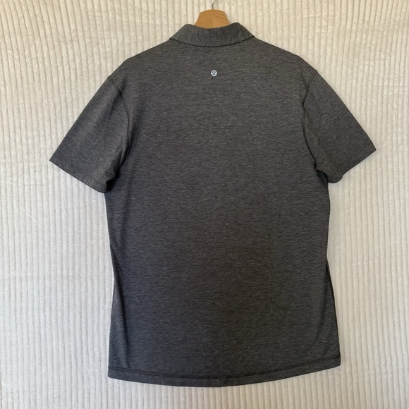 Lululemon Evolution Polo Shirt Mens Size Large Gray Button Performance Casual - Picture 2 of 8